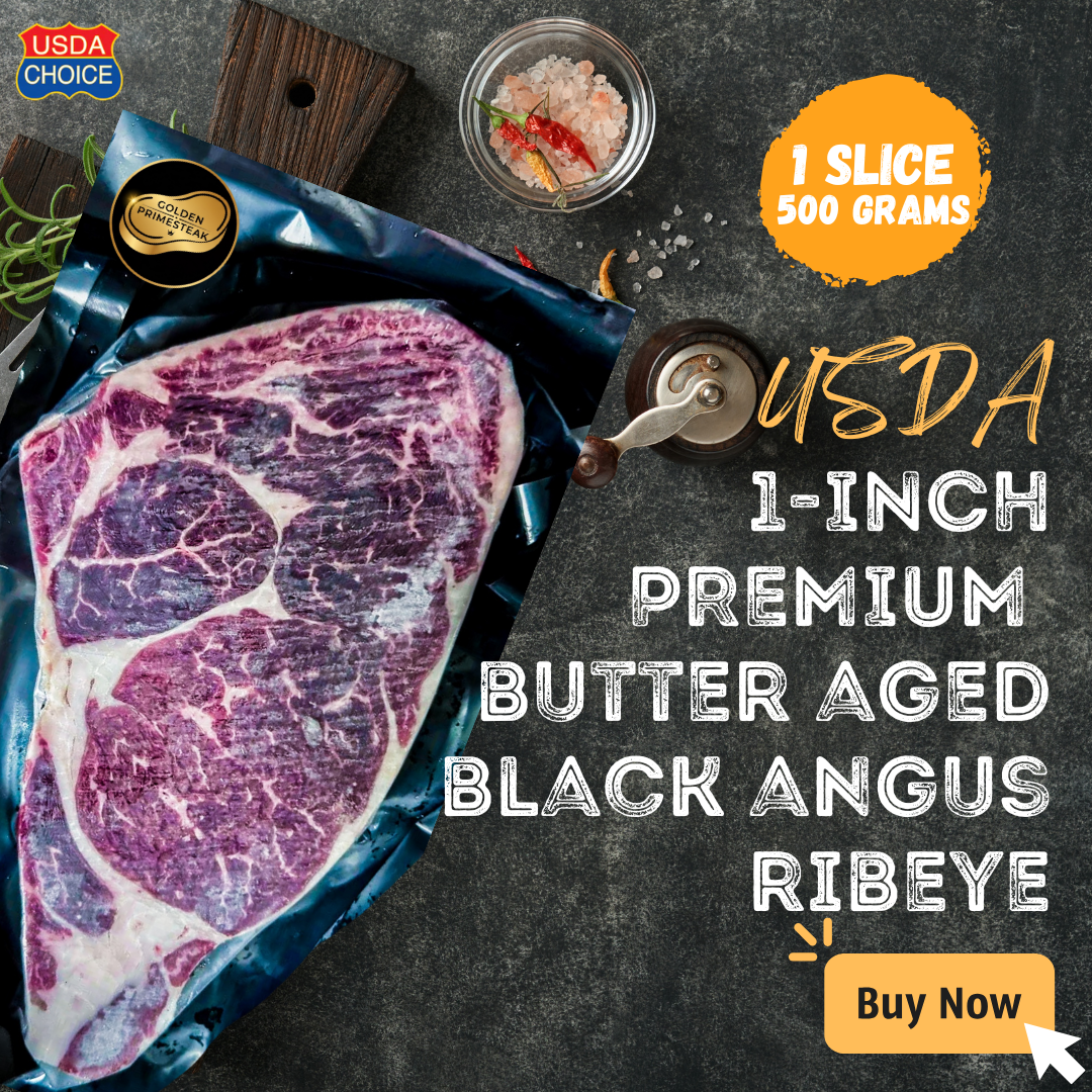 USDA 1-inch Butter Aged Black Angus Ribeye (Frozen)