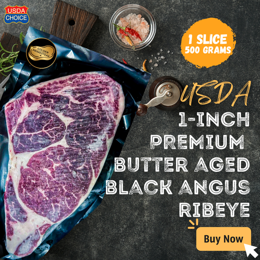USDA 1-inch Butter Aged Black Angus Ribeye (Frozen)